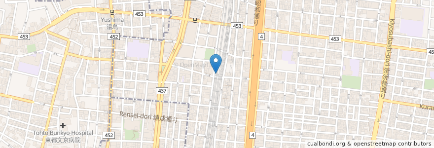 Mapa de ubicacion de Nekkyou en اليابان, 東京都, 台東区.