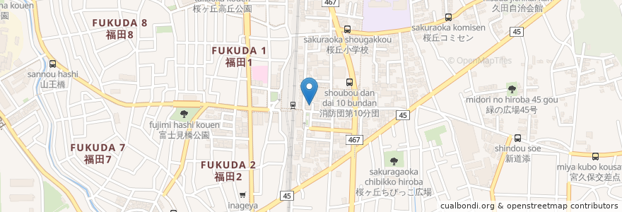Mapa de ubicacion de カフェかじふち en Jepun, 神奈川県, 大和市.