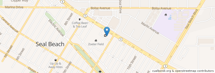 Mapa de ubicacion de The UPS Store en Estados Unidos Da América, Califórnia, Orange County, Seal Beach.