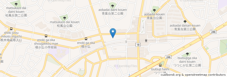 Mapa de ubicacion de Times en Japonya, 神奈川県, 横浜市, 青葉区.