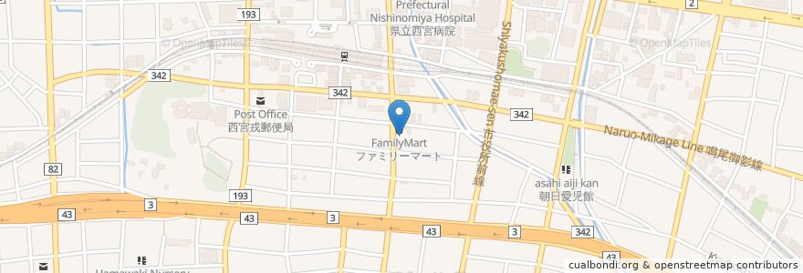 Mapa de ubicacion de 菜園 イタリアンパスタ工房 en Japan, Präfektur Hyōgo, 西宮市.