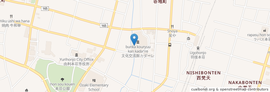 Mapa de ubicacion de スタジオ、練習室 en Japão, 秋田県, 由利本荘市.