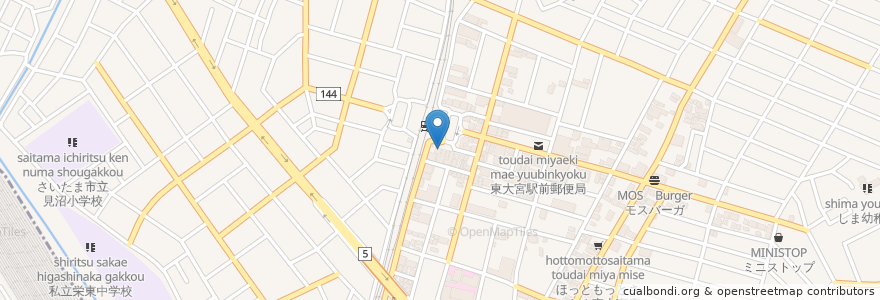 Mapa de ubicacion de かきうち歯科 en 日本, 埼玉县, 埼玉市, 見沼区.