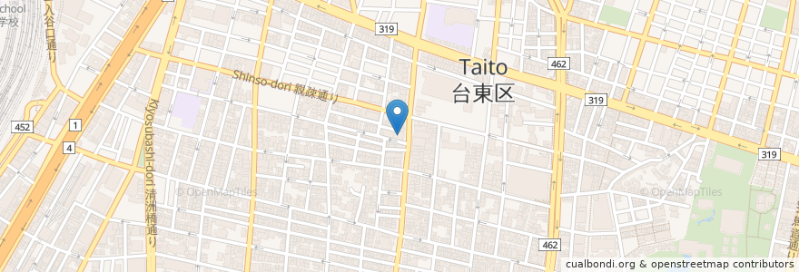 Mapa de ubicacion de 朝日信用金庫 en Japan, Tokio, 台東区.