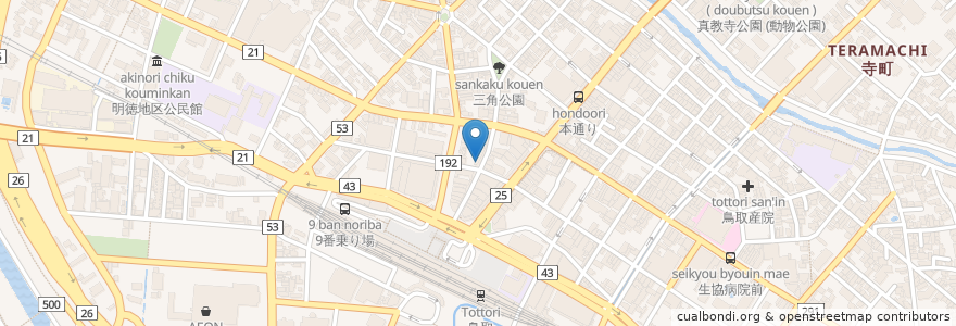 Mapa de ubicacion de ラーメン道場　太鼓判 en ژاپن, 鳥取県, 鳥取市.