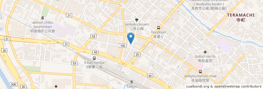 Mapa de ubicacion de 出石皿そば　喜楽 en Jepun, 鳥取県, 鳥取市.