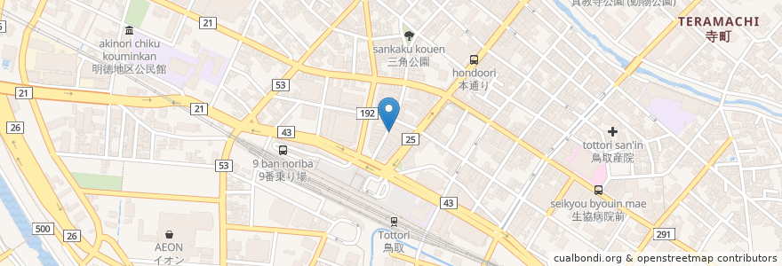Mapa de ubicacion de 呵呵旨 en Япония, Тоттори, 鳥取市.