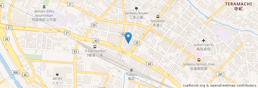 Mapa de ubicacion de どらめし en Giappone, Prefettura Di Tottori, 鳥取市.