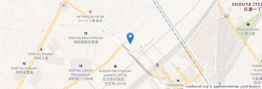 Mapa de ubicacion de ビーズ en 일본, 오사카부, 吹田市.