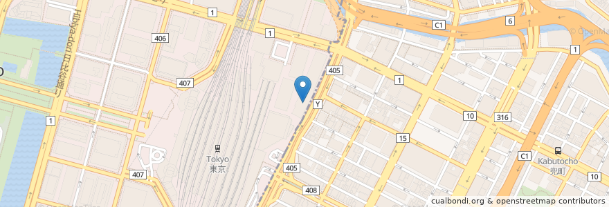 Mapa de ubicacion de みずほ銀行 八重洲口支店 en Japão, Tóquio, 千代田区, 中央区.