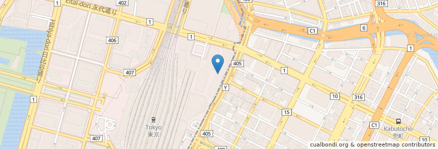 Mapa de ubicacion de セブン銀行 en 일본, 도쿄도, 치요다, 中央区.