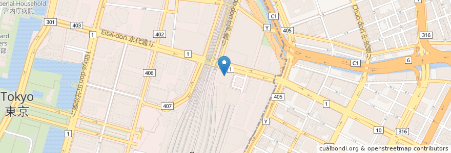 Mapa de ubicacion de ステーションコンファレンス東京 en 日本, 東京都, 千代田区, 中央区.