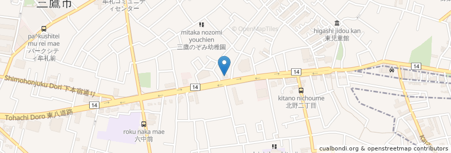 Mapa de ubicacion de マクドナルド en Giappone, Tokyo, 三鷹市.