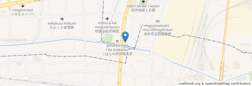 Mapa de ubicacion de てんてけてん en 日本, 静岡県, 浜松市, 中区, 西区.