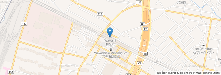 Mapa de ubicacion de スターバックス en Japão, 埼玉県, 和光市.