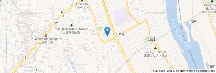 Mapa de ubicacion de 巣林寺 en 일본, 교토부, 京都市, 西京区.