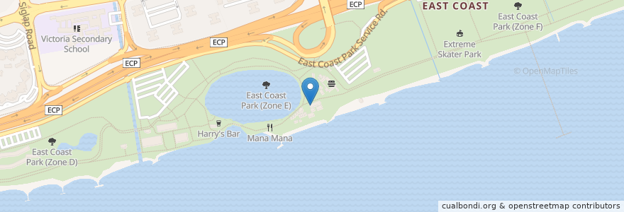 Mapa de ubicacion de Aloha Beach Bar en Singapore, Southeast.