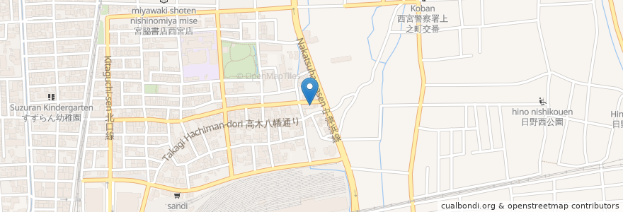 Mapa de ubicacion de こじまペットクリニック en Japonya, 兵庫県, 西宮市.