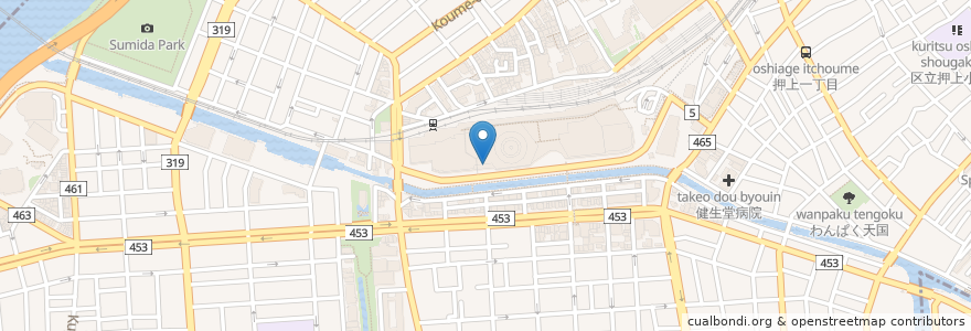 Mapa de ubicacion de 東京ソラマチ en Jepun, 東京都, 墨田区.