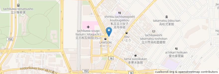 Mapa de ubicacion de Drunk Dragon en اليابان, 東京都, 立川市.