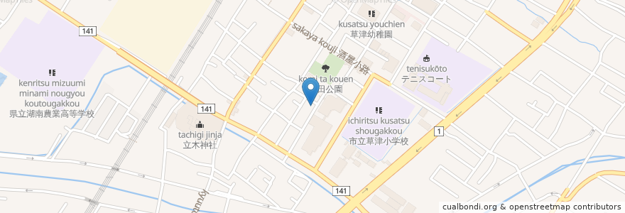 Mapa de ubicacion de ゆかい家 en Japão, 滋賀県, 草津市.