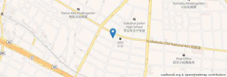 Mapa de ubicacion de 串笑門 en Japan, Präfektur Hyōgo, 西宮市.