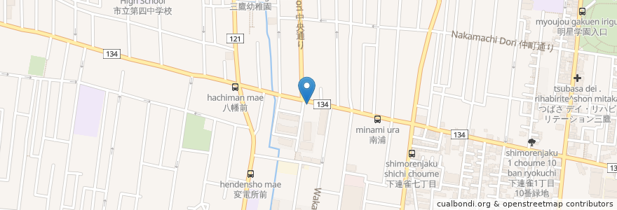 Mapa de ubicacion de 連雀クリニック en Japão, Tóquio, 三鷹市.