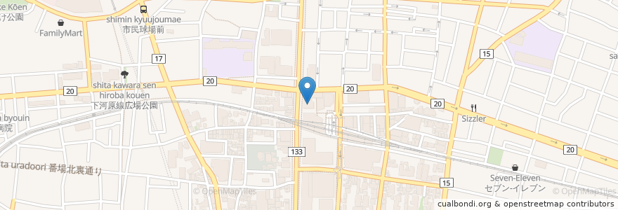 Mapa de ubicacion de みずほ銀行 en 日本, 東京都, 府中市.