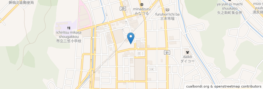 Mapa de ubicacion de クスリのアオキ en Jepun, 京都府, 舞鶴市.