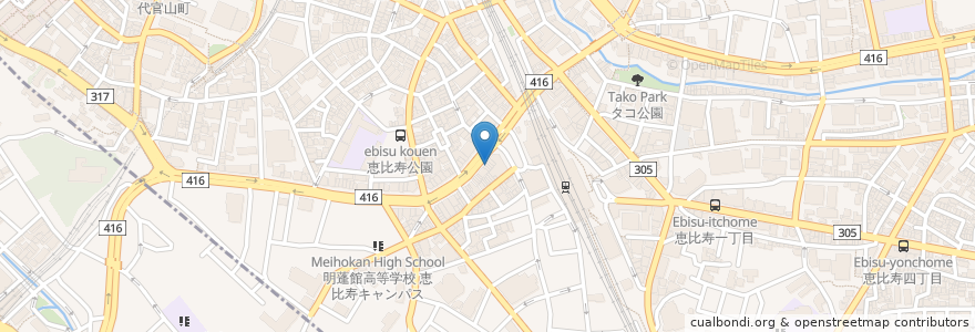 Mapa de ubicacion de 渋谷餃子 en اليابان, 東京都.