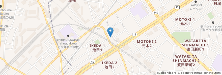 Mapa de ubicacion de Times 24h en Japón, Prefectura De Kanagawa, Kawasaki, 川崎区, 鶴見区.
