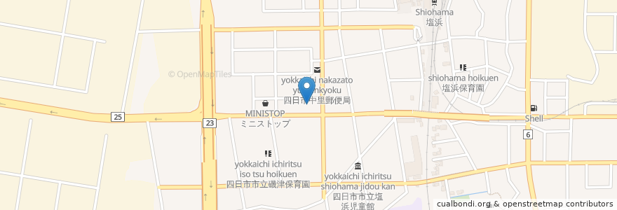 Mapa de ubicacion de 佐竹歯科 en Japon, Préfecture De Mie, 四日市市.