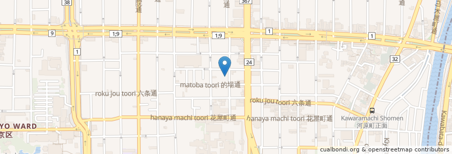 Mapa de ubicacion de 尚徳諏訪神社 en Japan, Präfektur Kyōto, 京都市, 下京区.