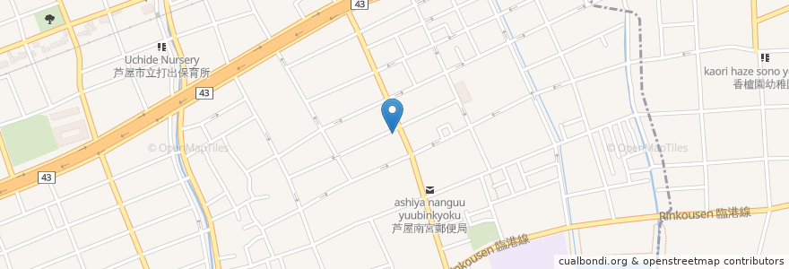 Mapa de ubicacion de にしわき消化器内科・外科クリニック en Japón, Prefectura De Hyōgo, 芦屋市.