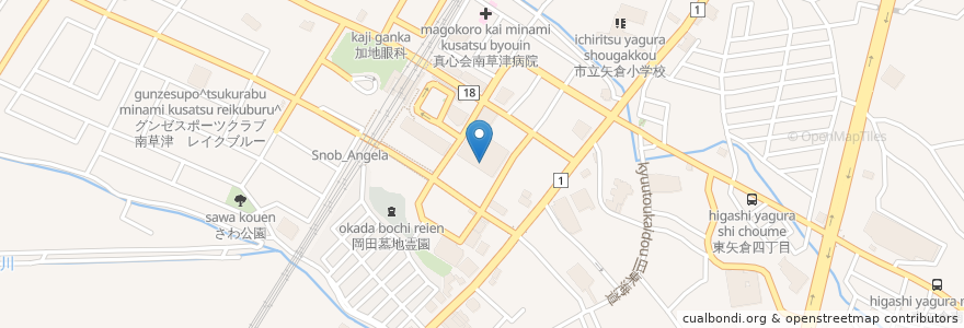 Mapa de ubicacion de 粗大ごみ処理券取扱所（西友南草津店） en 日本, 滋賀県, 草津市.