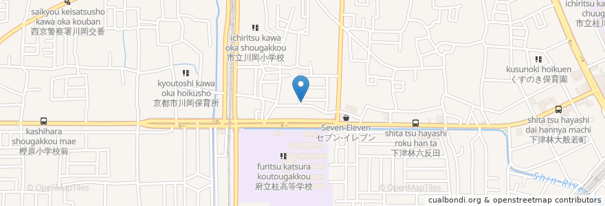 Mapa de ubicacion de 植松医院 en ژاپن, 京都府, 京都市, 西京区.