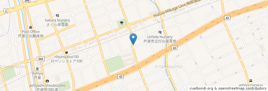 Mapa de ubicacion de みや動物病院 芦屋院 en Giappone, Prefettura Di Hyōgo, 芦屋市.