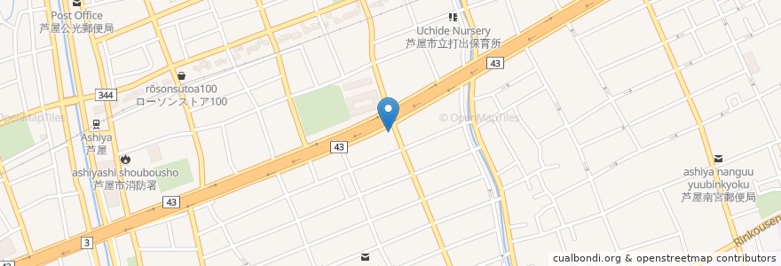 Mapa de ubicacion de とり松 en Japón, Prefectura De Hyōgo, 芦屋市.
