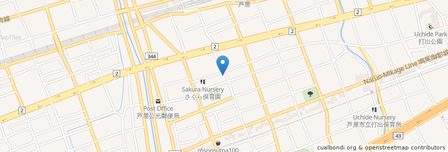Mapa de ubicacion de Sakita Dental Clinic en ژاپن, 兵庫県, 芦屋市.