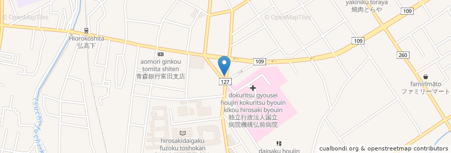 Mapa de ubicacion de スーパードラッグアサヒ調剤薬局 en Japan, Präfektur Aomori, 弘前市.