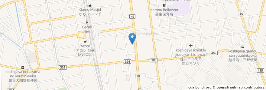 Mapa de ubicacion de ナビ個別指導学院 en 日本, 埼玉県, 越谷市.