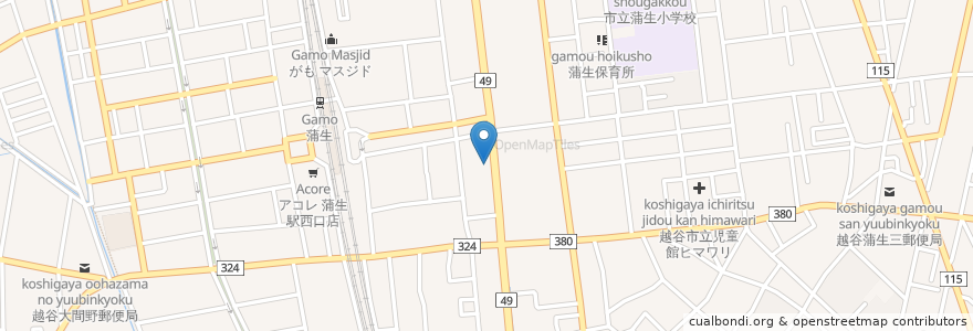 Mapa de ubicacion de える豚らーめん en Japon, Préfecture De Saitama, 越谷市.