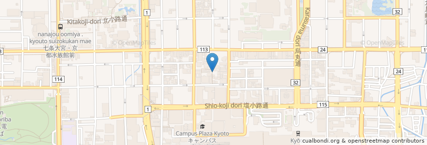 Mapa de ubicacion de 和にち en Japão, 京都府, Quioto, 下京区.
