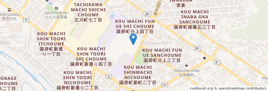 Mapa de ubicacion de 倉式珈琲店ナチュラルガーデンマルイ国府店 en Japão, 鳥取県, 鳥取市.
