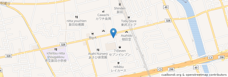 Mapa de ubicacion de 香取歯科クリニック en Japonya, 埼玉県, 草加市.