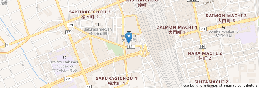 Mapa de ubicacion de スパゲッティーのパンチョ en Japan, 埼玉県, さいたま市, 大宮区.