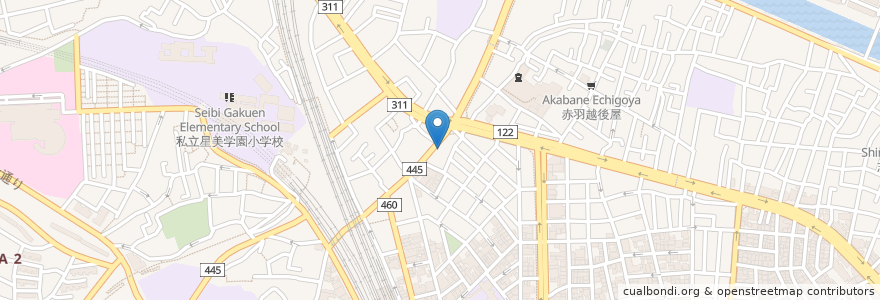 Mapa de ubicacion de 赤羽 魚一 en 日本, 东京都/東京都, 北区.