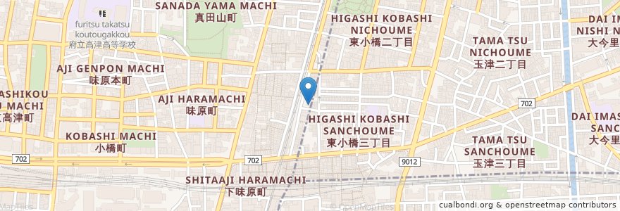 Mapa de ubicacion de KSP理数学院 en 日本, 大阪府, 大阪市, 東成区.