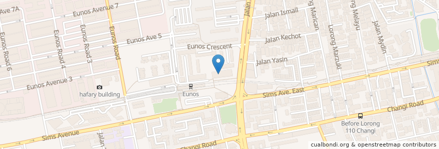 Mapa de ubicacion de Eunos Crescent Hawker Center en Singapura, Southeast.