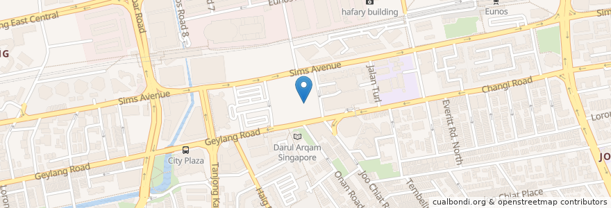 Mapa de ubicacion de Geylang Serai Community Centre en Singapour, Southeast.